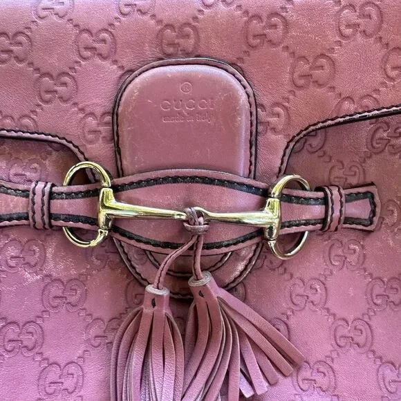 Gucci Pink Leather Emily Clutch with Gold Chain - Picture 6 of 10